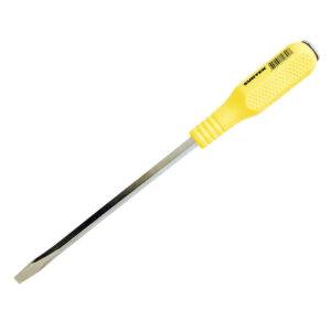 D403G Destornillador con mango amarillo de golpe, punta plana barra cuadrada 3/16" x 3" Surtek