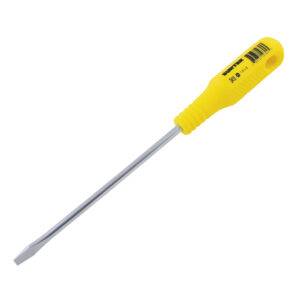 D416 Destornillador con mango amarillo, punta plana barra redonda 1/4" x 6" Surtek