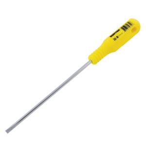 D434 Destornillador con mango amarillo, punta cabinet barra redonda 3/16" x 6" Surtek