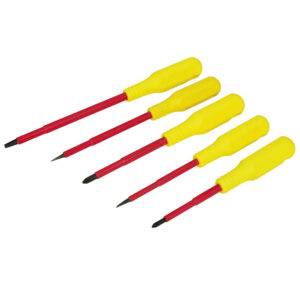 D4V Juego de destornilladores con mango amarillo dieléctricos 1000 V combinados, 5 piezas Surtek