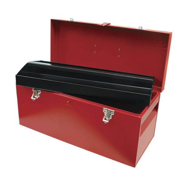 Caja portaherramientas métalica con asa plástica color rojo 20" x 8" x 9" Urrea
