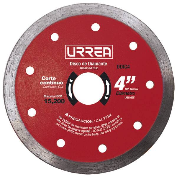 DDIC4 Disco de diamante continuo, 4" Urrea