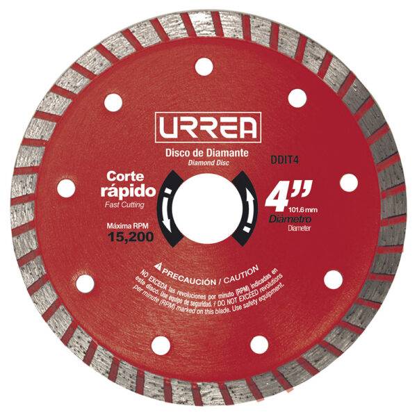 DDIT4 Disco de diamante turbo, 4" Urrea
