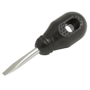 DER52 Destornillador con mango negro, tipo trompo punta plana 1/4" x 1-1/4" Foy