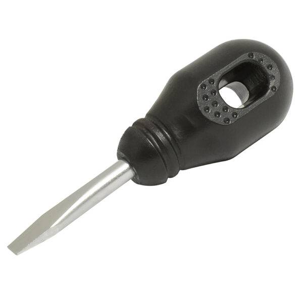 DER52 Destornillador con mango negro, tipo trompo punta plana 1/4" x 1-1/4" Foy