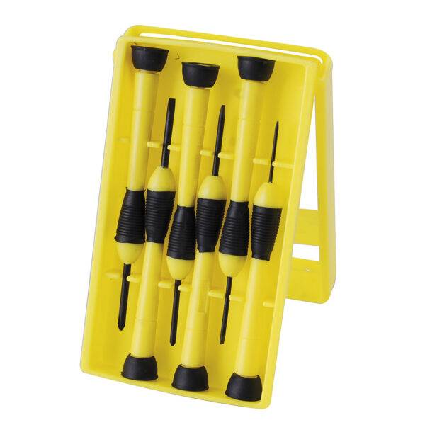 DJY01 Juego de destornilladores de precisión para joyero combinados, 6 piezas en caja plástica Surtek