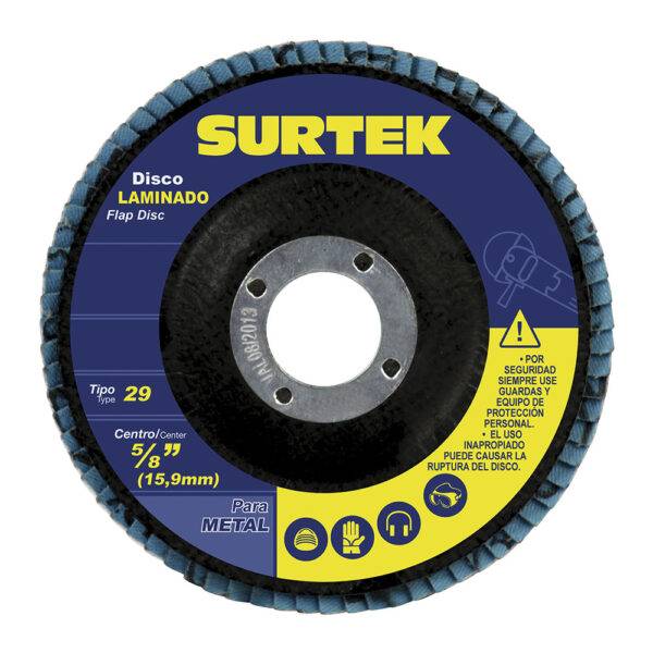 Disco laminado tipo 29 grano 60, 4-1/2" Surtek