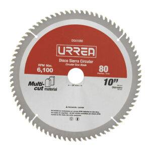 DSA1080 Disco para sierra circular para corte multi-material 80 dientes, 10" Urrea