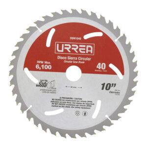 DSM1040 Disco para sierra circular para corte de madera 40 dientes, 10" Urrea