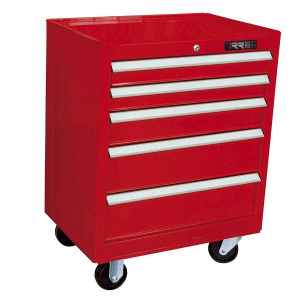 Gabinete móvil 5 gavetas color rojo serie EX 27" Urrea
