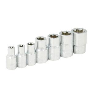 F4451E Juego de dados con punta torx hembra cuadro de 1/4" y 3/8, 7 piezas Surtek