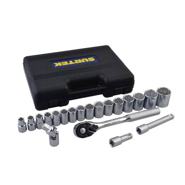 F5800BM Juego de dados y accesorios cuadro de 1/2" métrico, 20 piezas Surtek