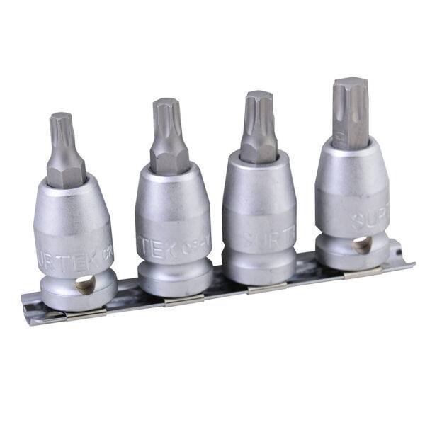 F5800T Juego de dados con punta torx cuadro de 1/2", 4 piezas Surtek