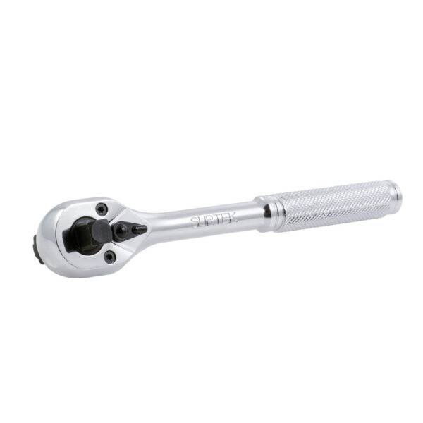 Matraca triple cuadro, cabeza tipo pera, para dados cuadro de 1/4", 3/8", y 1/2" Surtek