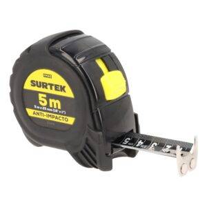 FMA5 Flexómetro con carcasa anti-impacto cinta color negro 5 m x 25 mm Surtek