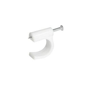 GRAC10 Grapa para cable coaxial 10 mm, color blanco, 20 piezas Surtek