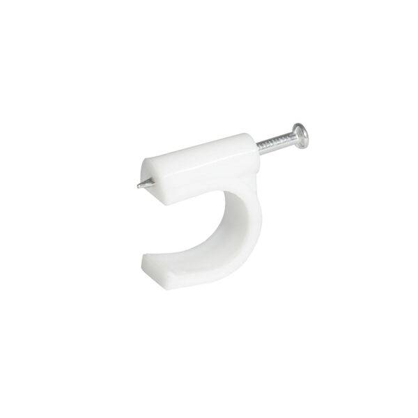 GRAC5 Grapa para cable coaxial 5 mm, color blanco, 20 piezas Surtek