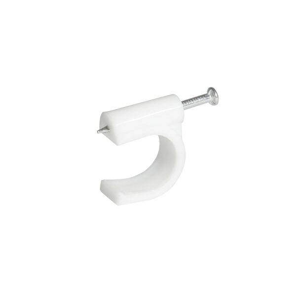 GRAC8 Grapa para cable coaxial 8 mm, color blanco, 20 piezas Surtek