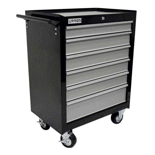 Gabinete móvil 6 gavetas color negro serie H 27" Urrea