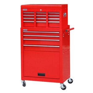 Gabinete integrado con 10 gavetas color rojo 24" serie I Urrea