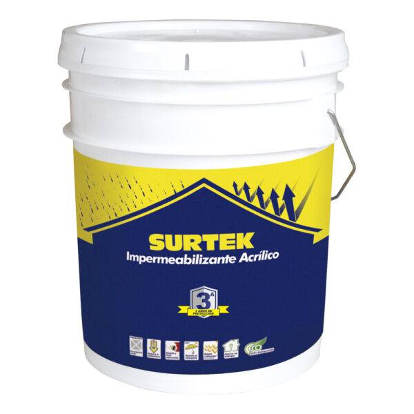 Cubeta de impermeabilizante 19 Lt color blanco con protección de 3 años Surtek
