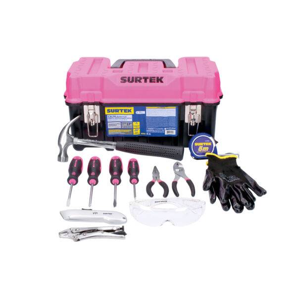 JH13P Juego combinado de herramienta para dama 13 piezas, con caja plástica Surtek