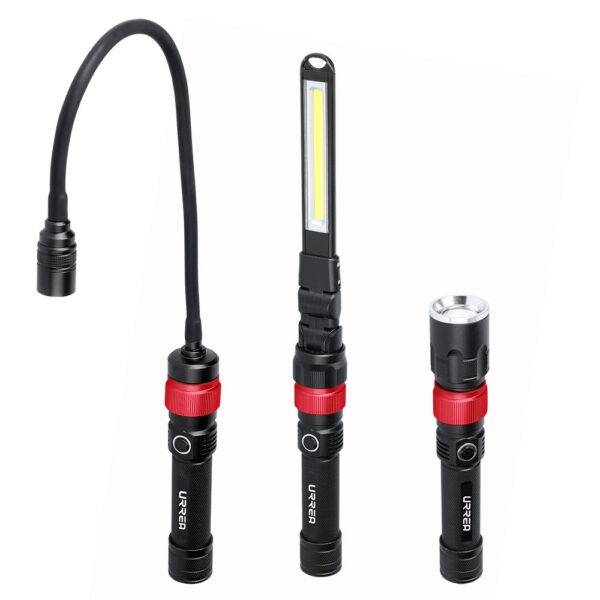 JLI6 Juego de linternas de LED con cabezas intercambiables recargables, 6 piezas Urrea