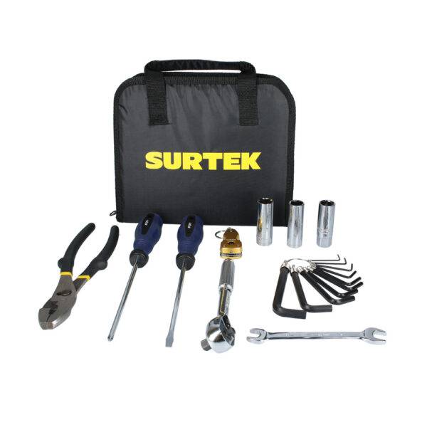 JM12 Juego combinado de herramienta para motocicleta 12 piezas, con estuche multiusos Surtek