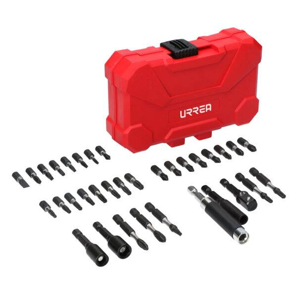 JUP34 Juego de puntas y accesorios con sistema de amortiguación de impacto, 34 pz en estuche pls Urrea