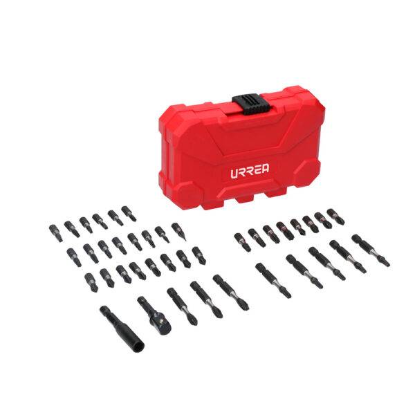 JUP42 Juego de puntas y accesorios con sistema de amortiguación de impacto, 42 pz en estuche pls Urrea