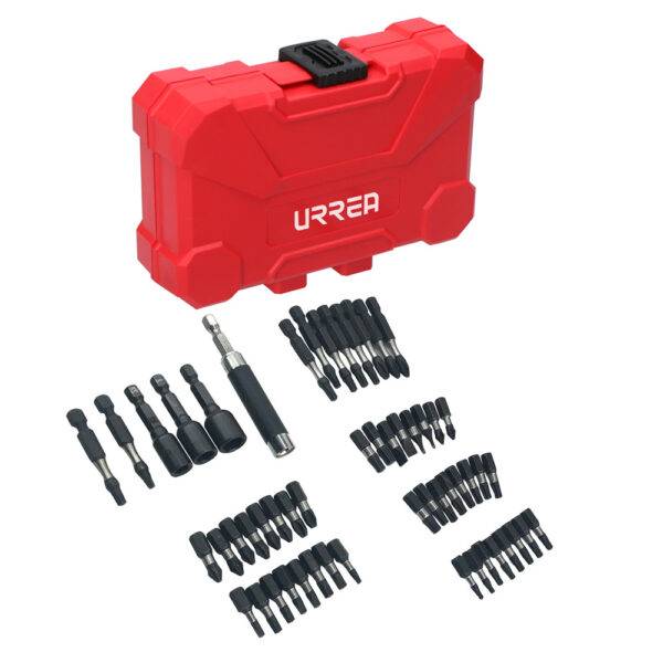 JUP54 Juego de puntas y accesorios con sistema de amortiguación de impacto, 54 pz en estuche pls Urrea