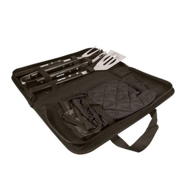 KASA Kit de asado con estuche, mandil, guante y 3 utensilios Surtek