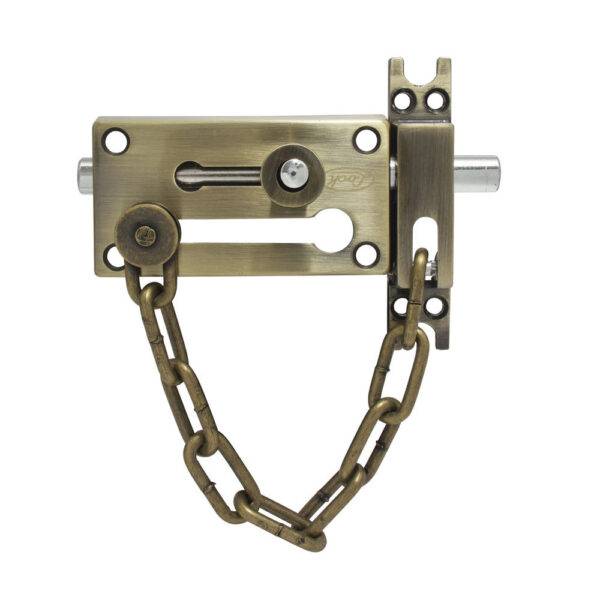 L048LAB Pasador de sobreponer de cadena latón antiguo Lock
