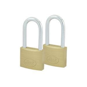 Juego de candados de latón largos 25 mm, llave estándar, 2 piezas Lock