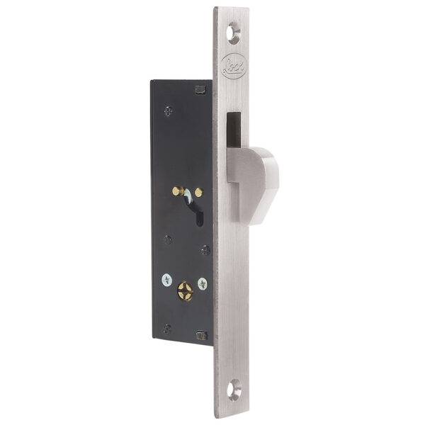 L2101NI Cerrojo para embutir de gancho, níquel satinado, llave tetra, en caja Lock