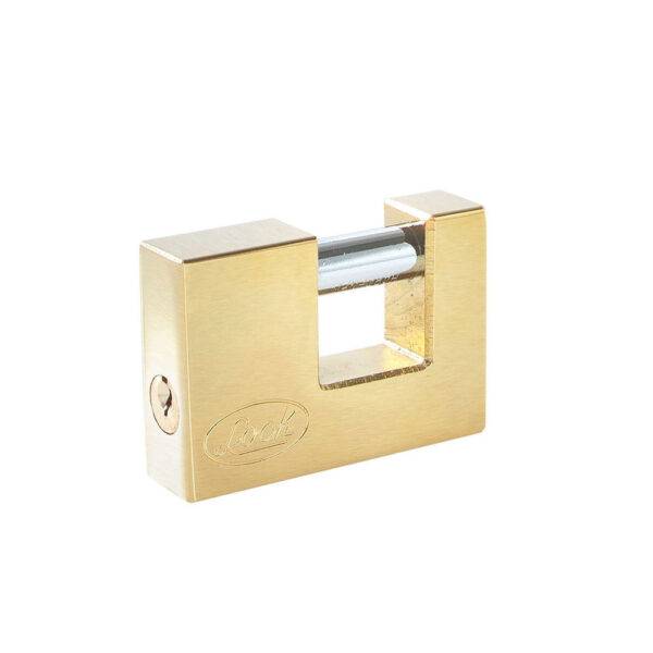 L22C80ELBB Candado de acero para cortina metálica 80 mm, latón brillante, llave estándar Lock