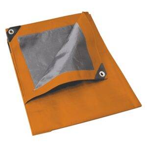 L5X6N Lona de polietileno color naranja con fondo plata, 5 x 6 m Foy