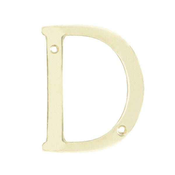 L701DLB Letra D slim 4" latón brillante Lock