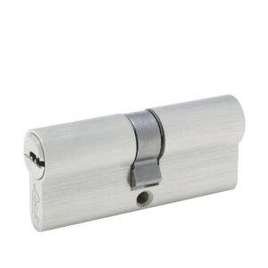 LC70QNS Cilindro europeo 70 mm función doble, níquel satinado, llave de puntos, en caja Lock