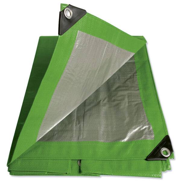 Lona de polietileno color verde con fondo plata, 6.09 x 12.19 m Foy