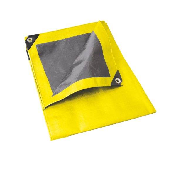 LE2X3A Lona de polietileno color amarillo con fondo plata, 2 x 3 m Foy