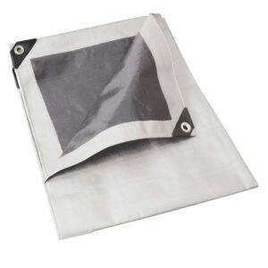 LE5X6B Lona de polietileno color blanco con fondo plata, 5 x 6 m Foy
