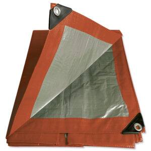LEM3X3R Lona de polietileno color rojo con fondo plata, 3 x 3 m Foy