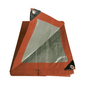 LEM4X5R Lona de polietileno color rojo con fondo plata, 4 x 5 m Foy