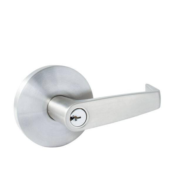 LR000B Manija cilíndrica plana función recámara, acero inoxidable, llave estándar, blíster Lock