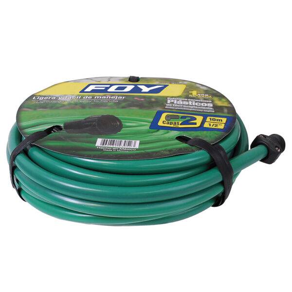 M12L10P Manguera para jardín lisa con conector plástico 2 capas 1/2", 10 m Foy