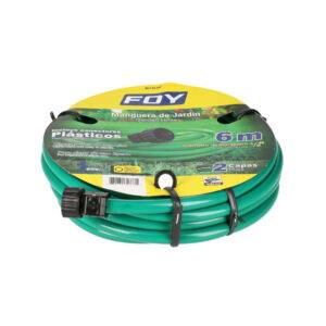 M12L6P Manguera para jardín lisa con conector plástico 2 capas 1/2", 6 m Foy