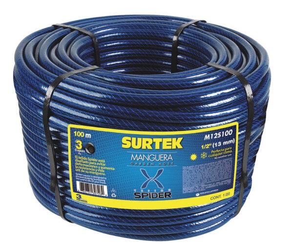 M12S100 Manguera para jardín tejido spider en rollo 1/2", 100 m Surtek