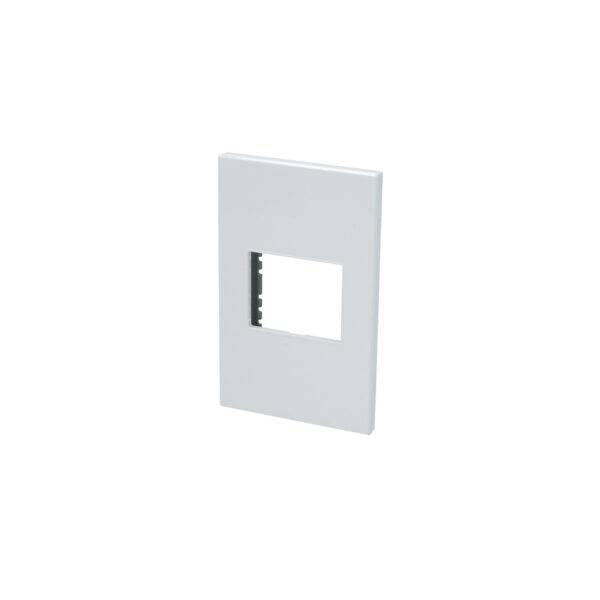 Placa 1 módulo 1/2, línea Premium, color blanco Surtek