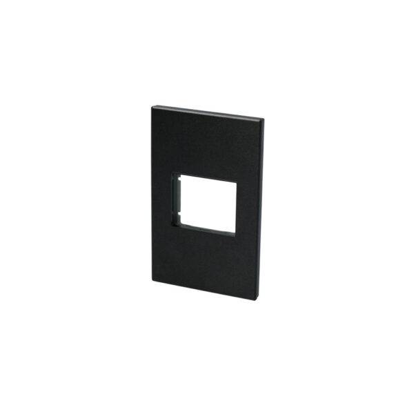 Placa 1 módulo 1/2, línea Premium, color negro Surtek